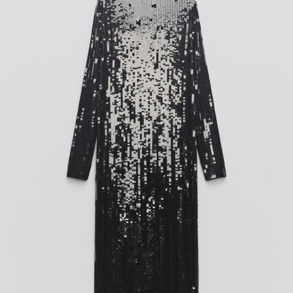NWT ZARA LONG SEQUIN DRESS LIMITED EDITION S, M, L 9325 - Picture 9 of 13